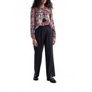 NEW TRIBAL side tab straight trouser in black